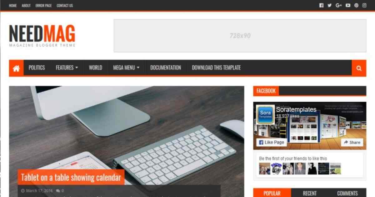 NeedMag Premium Blogger Template, Needmag Premium Version