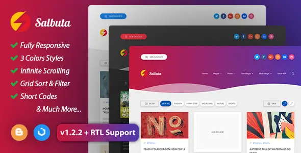 Salbuta Premium Blogger Template, Salbuta Premium Responsive Blogger Template