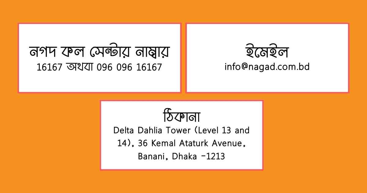 নগদ কল সেন্টার নাম্বার, ঠিকানা ও ইমেইল