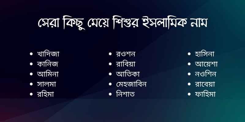 সেরা কিছু মেয়ে শিশুর ইসলামিক নামের ছবি