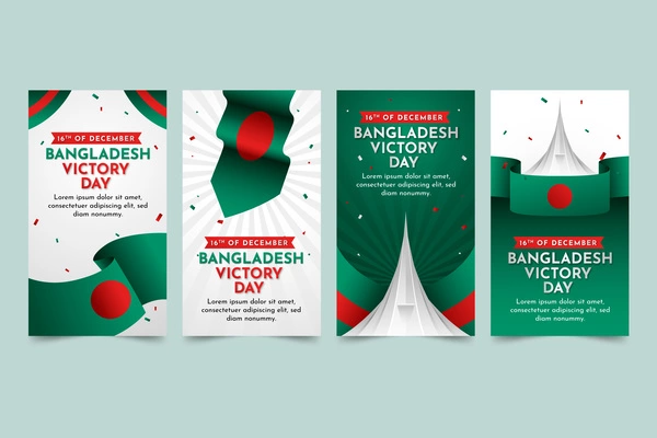 Gradient Bangladesh victory day social media stories collection Gradient Bangladesh victory day social media stories collection