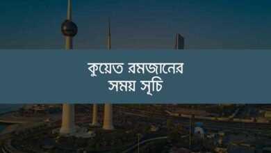 Kuwait Ramadan timetable কুয়েত রমজানের সময় সূচি