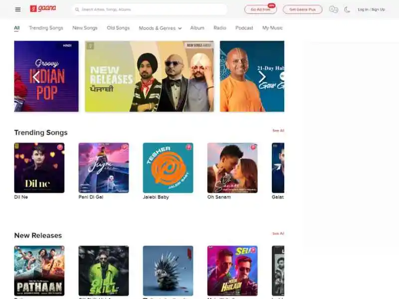 Gaana Website